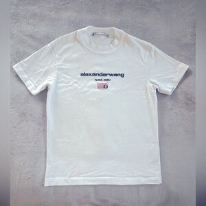 Alexander Wang White Cotton Logo T Shirt Size S
